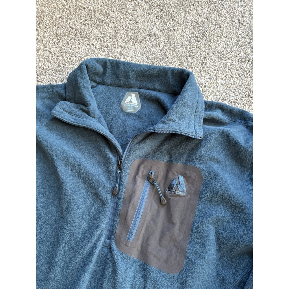 Eddie Bauer First Ascent Fleece Jacket Mens Larger 1/4 Zip Pullover Blue